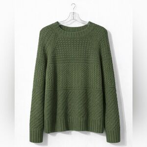 Time and Tru Olive Textured Knit Sweater